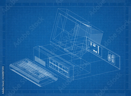 Retro Computer Architect blueprint