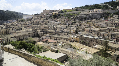 View of the baroque town of Modica in the province of Ragusa in Sicily, Italy