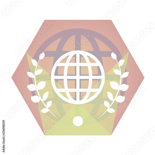 Geometric vector globe flat icon
