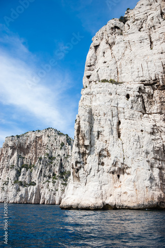 White rocks and blue sea. The famous Calanques national park of Cassis (near Marseilles in Provence, France).