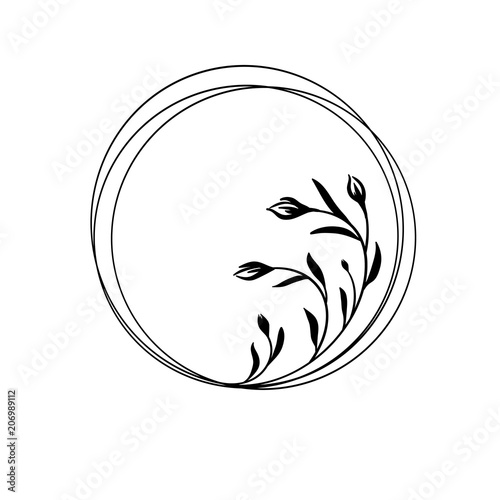 Floral frame. Floral wreath. Unique decoration for greeting card, wedding invitation, save the date. Space for your text