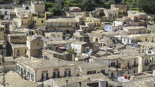 View of the baroque town of  Modica in the province of Ragusa in Sicily, Italy © RiCi
