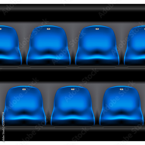 Row of plastic stadium seating - sport arena chairs