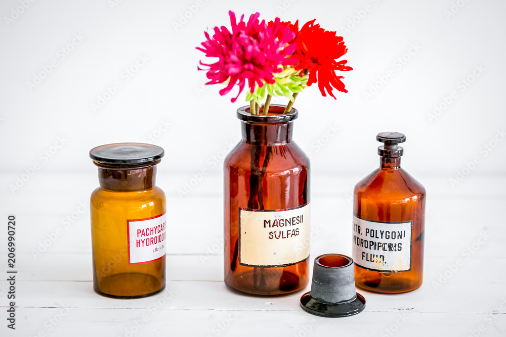 Antique glass bottles retro stylish design Antique glass bottles retro stylish design