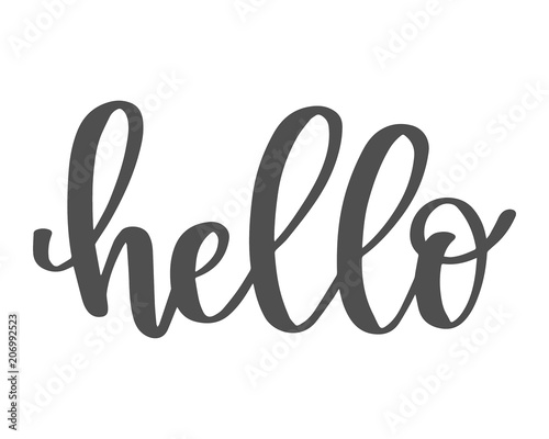 Hello calligraphy vector lettering handwritten