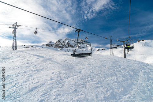 ski lift in arosa switzerland blue sky