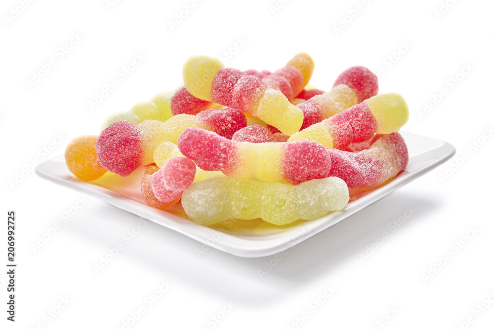Colorful candies on the plate Colorful candies on the plate