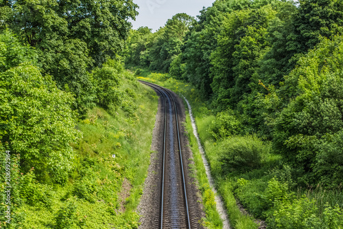 railroad ways background concept somewhere in country side