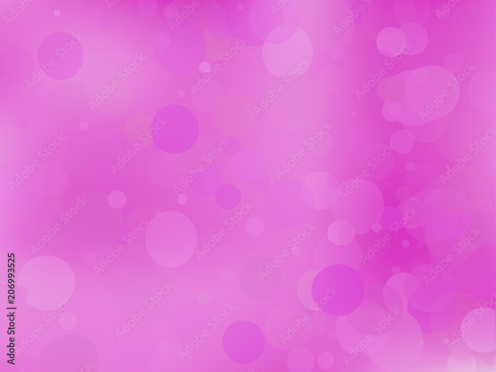 Pink-violet gradient background with bokeh effect. Abstract blurred pattern. Light background Vector illustration