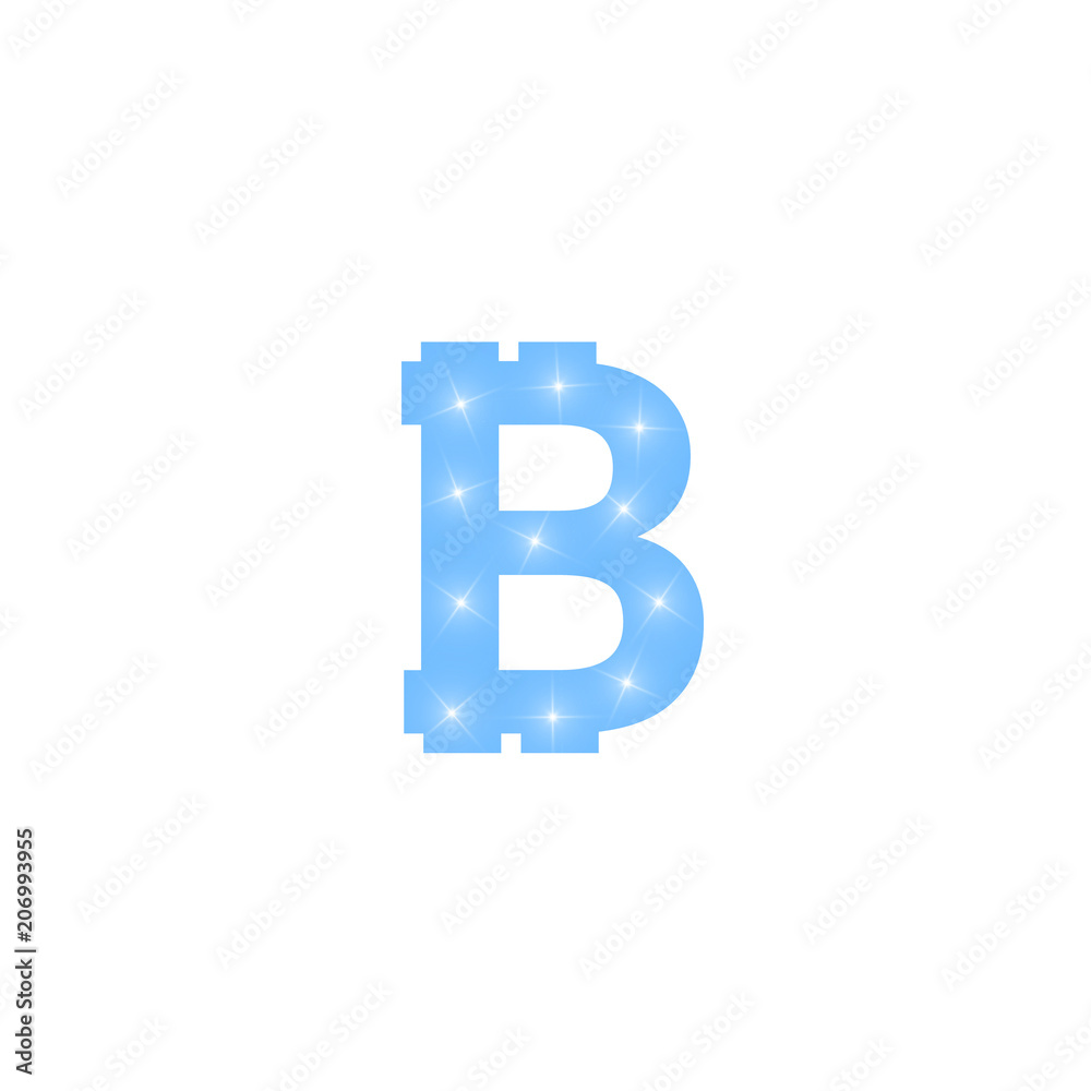 Digital bitcoins symbol with light effect on transparent backgraund. Digital bitcoins symbol with light effect on transparent backgraund.