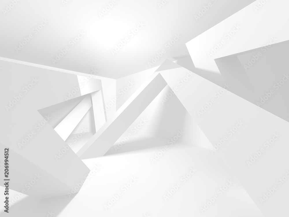 Fototapeta premium White Architecture Construction Modern Interior Background
