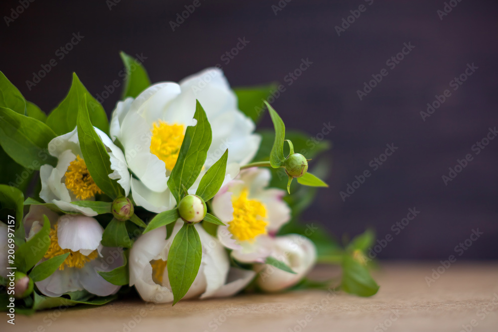 Splendid bouquet of beautiful flowers isolated on a table