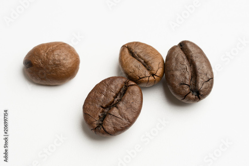 close up of dark roasted fair trade coffee beans