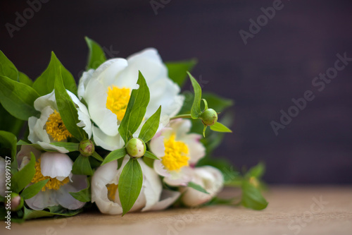 Splendid bouquet of beautiful flowers isolated on a table