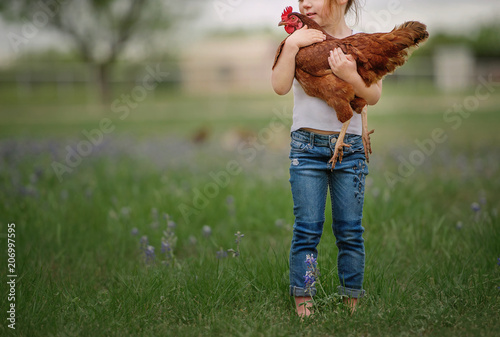 Girl Holding Chicken