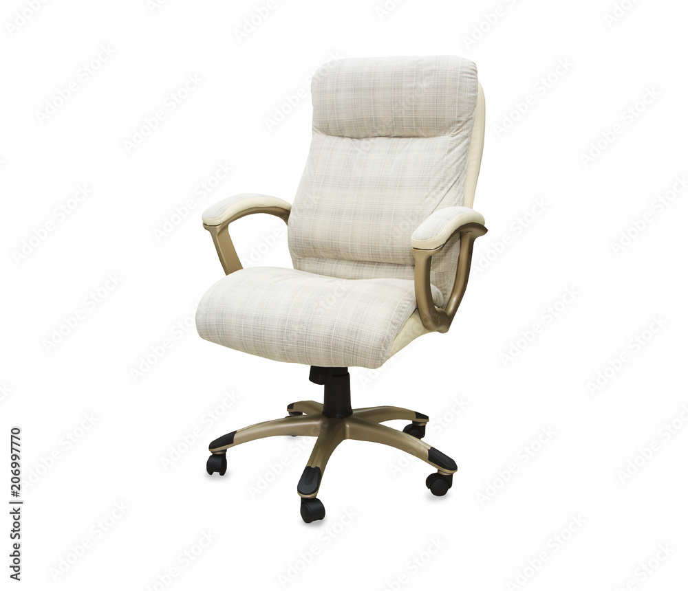 Office chair from gray cloth isolated over white Office chair from gray cloth isolated over white