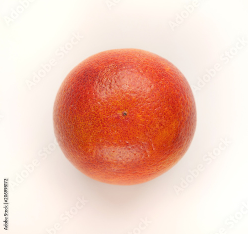 Whole bloody orange isolated on white background