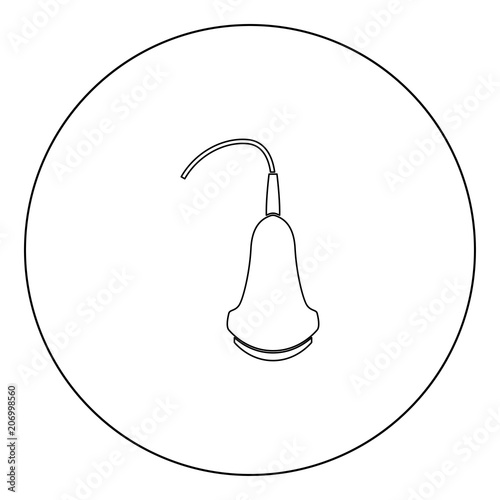 Ultrasound icon black color in circle