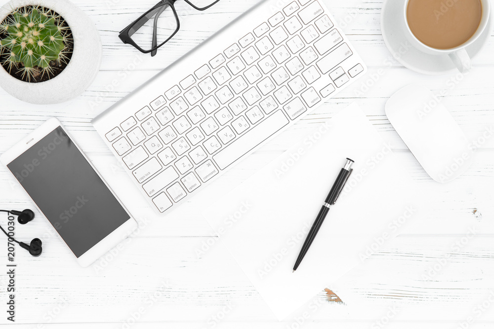 Office desk wood table of Business workplace and business objects,concept business planning and direction background Office desk wood table of Business workplace and business objects,concept business planning and direction background