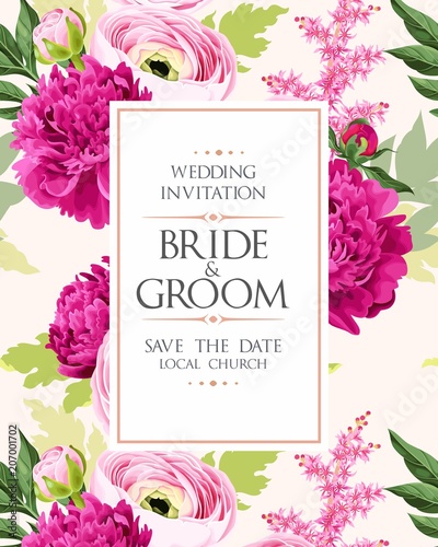 Vintage wedding invitation