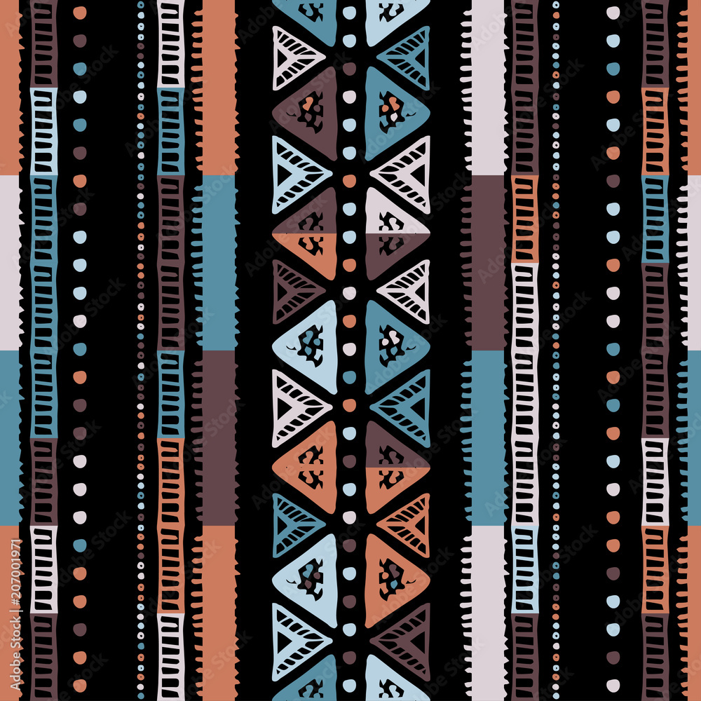Obraz premium Handmade colored stripes bright tribal seamless