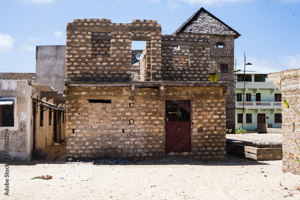 casa en construcción en la isla de lamu en kenia