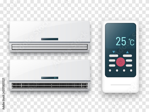 Air conditioner template isolated. Vector realistic illustration. photo
