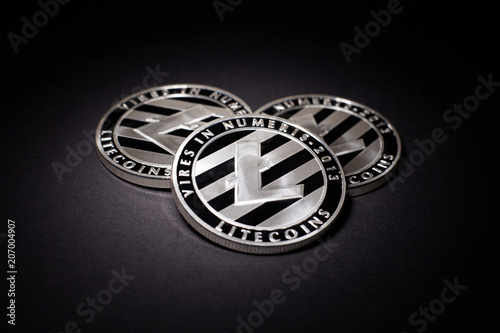 Silver Litecoin coins photo