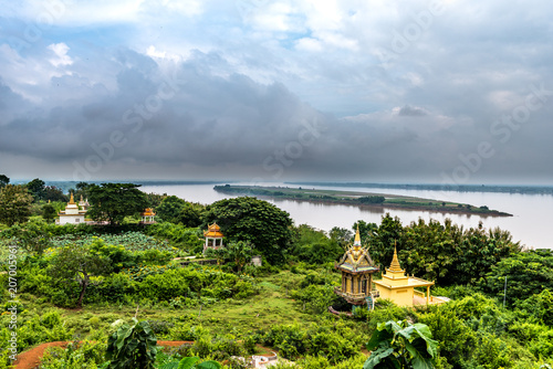Billede på lærred Insel im Mekong