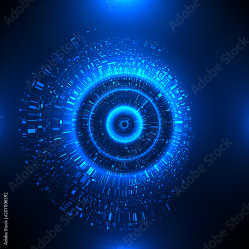 Futuristic vector hud interface screen design. Abstract template on blue backdrop.