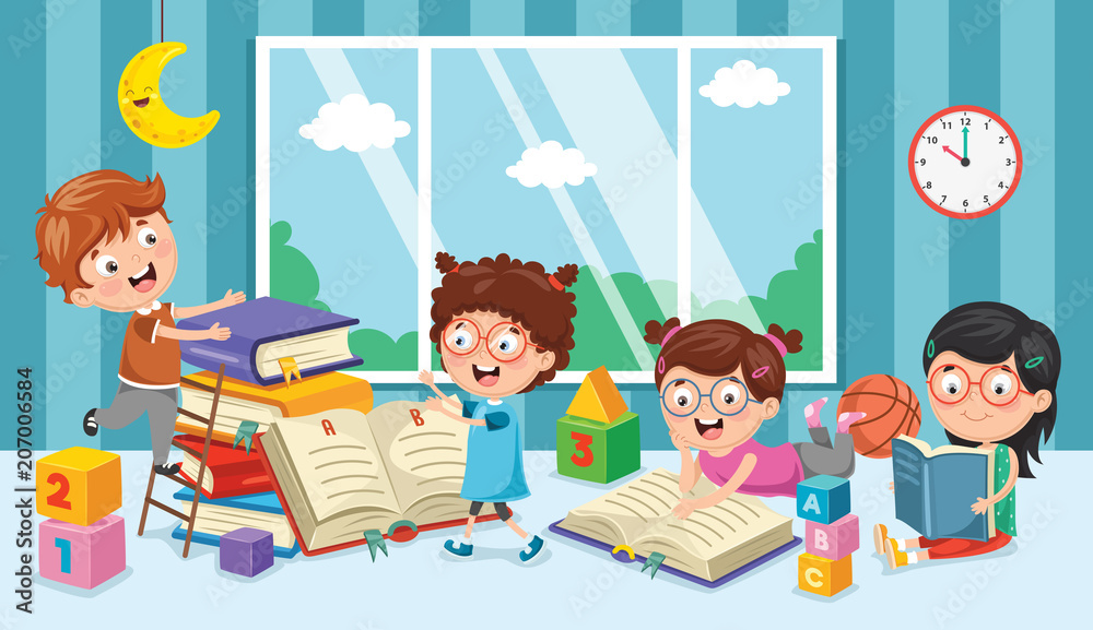 Vector Illustration Of Preschool Children Vector Illustration Of Preschool Children