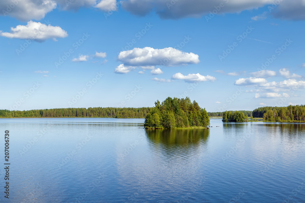 Landscape on the river Vyg, Russia