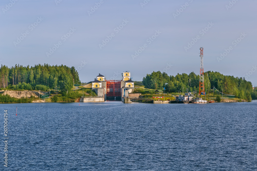 Gateway on the lake Shawan, Russia