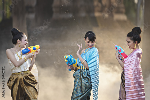 Canvas Print Songkran festival