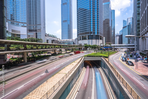 Photography busy traffic in hongkong china