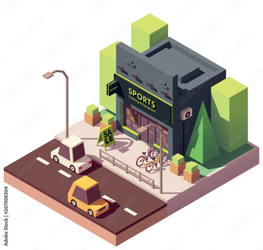 Vector isometric sports and fitness store Vector isometric sports and fitness store