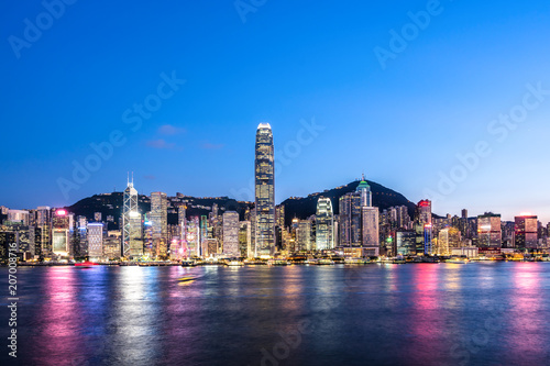 Canvas Print city skyline in hongkong china