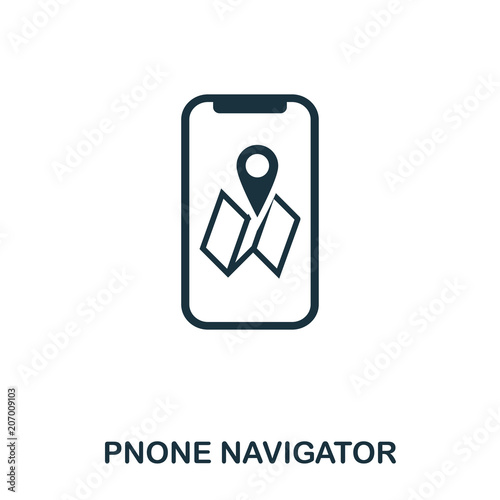 Phone Navigator icon. Flat style icon design. UI. Illustration of pnone navigator icon. Pictogram isolated on white. Ready to use in web design, apps, software, print.