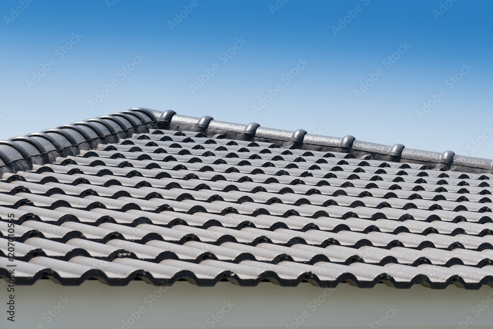 Roof tiles with sky background. Roof tiles with sky background.