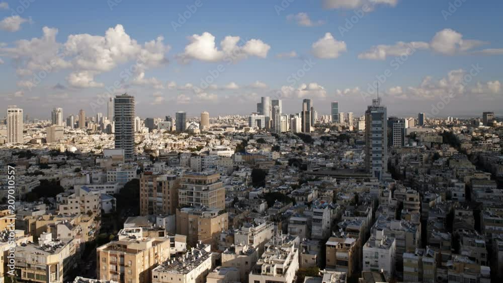 Elevated city view towards the commercial and business center, Tel Aviv, Israel, Middle East, Time lapse Elevated city view towards the commercial and business center, Tel Aviv, Israel, Middle East, Time lapse