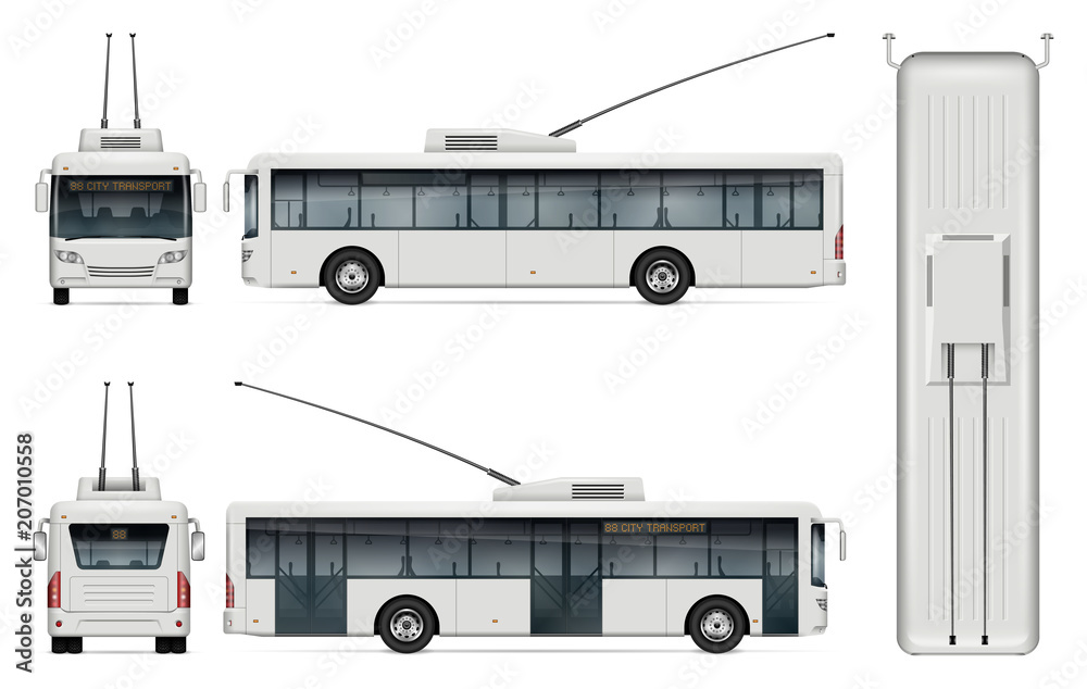 Trolleybus vector template Stock Vector | Adobe Stock