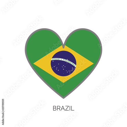 Free Download Brazil flag romance love heart shaped vector icon - GFXLoad