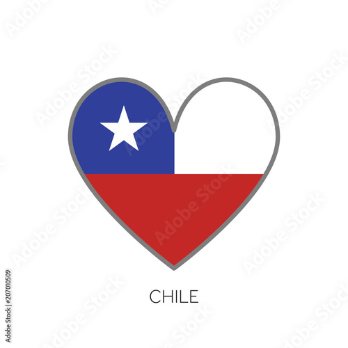 Free Download Chile flag romance love heart shaped vector icon - GFXLoad