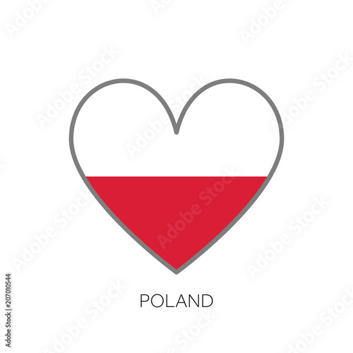 Free Download Poland flag romance love heart shaped vector icon - GFXLoad