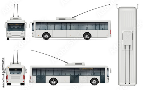 Trolleybus vector template