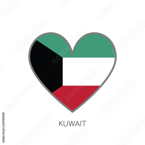 Free Download Kuwait flag romance love heart shaped vector icon - GFXLoad
