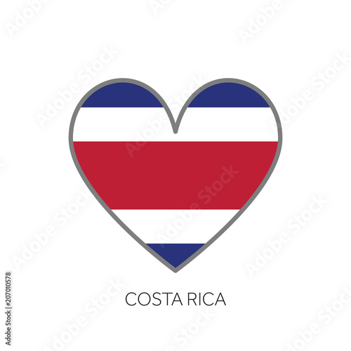 Free Download Costa Rica flag romance love heart shaped vector icon - GFXLoad