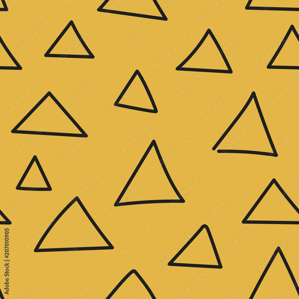black triangle on yellow background, abstract seamless pattern black triangle on yellow background, abstract seamless pattern