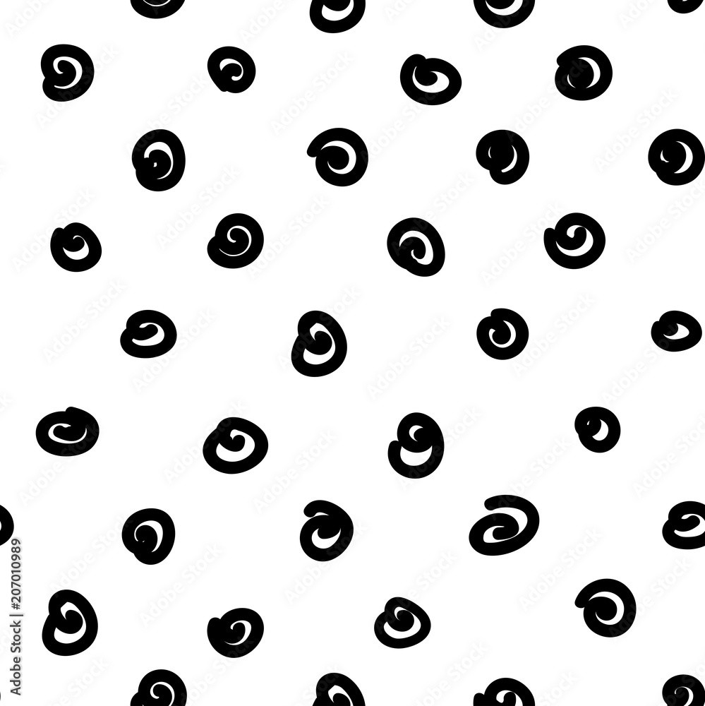 black knots on white background, abstract seamless pattern
