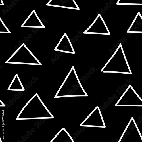 white triangle on black background, seamless pattern